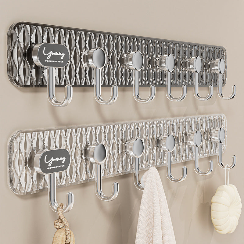 Organizador de Ganchos de Pared – 8 Ganchos Plateados para Llaves, Bolsos y Accesorios