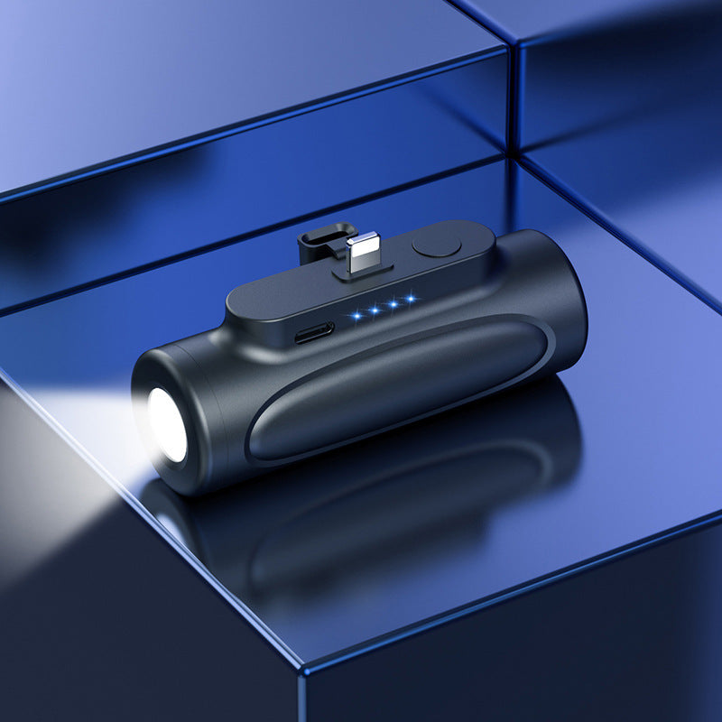 Power Bank 5000mAh con Linterna LED – Mini Cápsula Portátil Carga Rápida