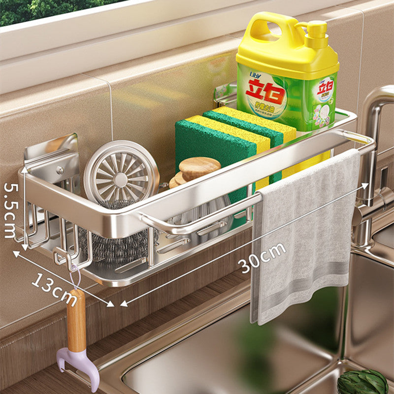 Estante Organizador de Cocina Sin Tornillos – Aluminio para Especias y Utensilios
