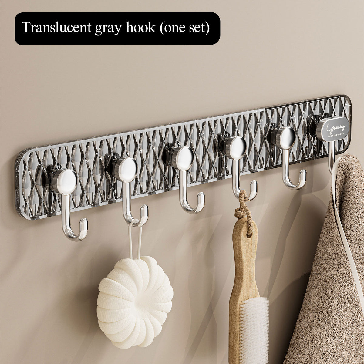 Organizador de Ganchos de Pared – 8 Ganchos Plateados para Llaves, Bolsos y Accesorios