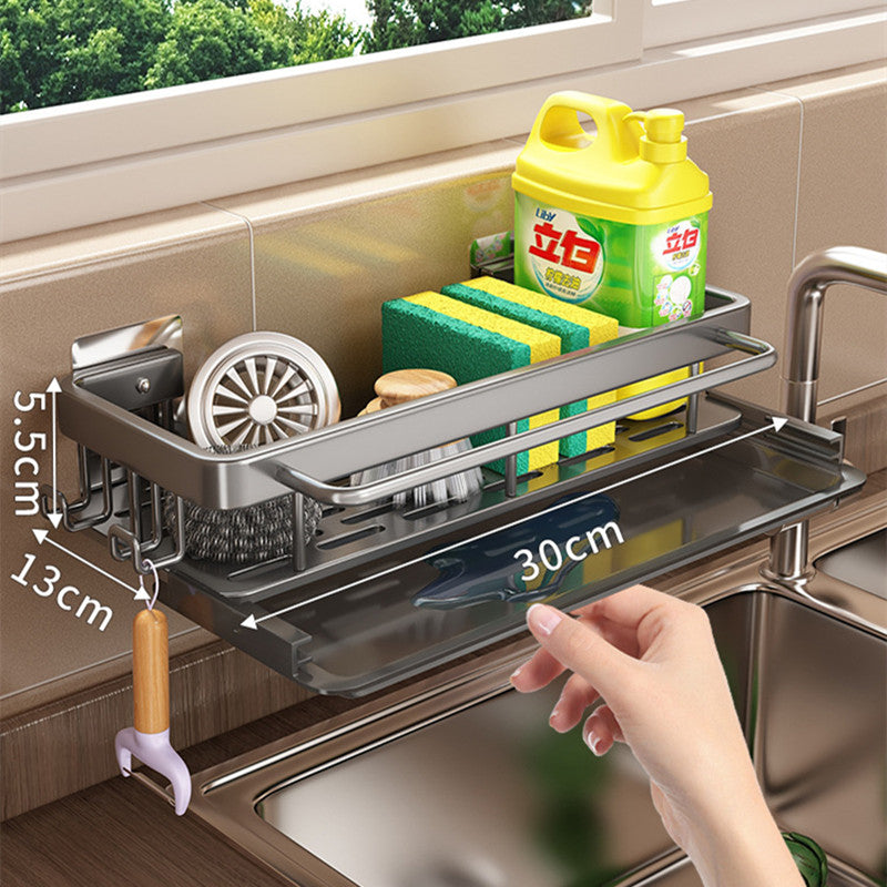 Estante Organizador de Cocina Sin Tornillos – Aluminio para Especias y Utensilios