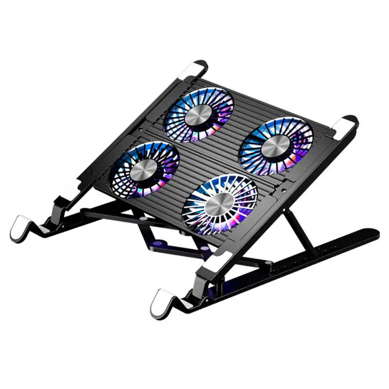 Soporte Plegable para Laptop con Ventilador Silencioso – Altura Ajustable 7 Niveles
