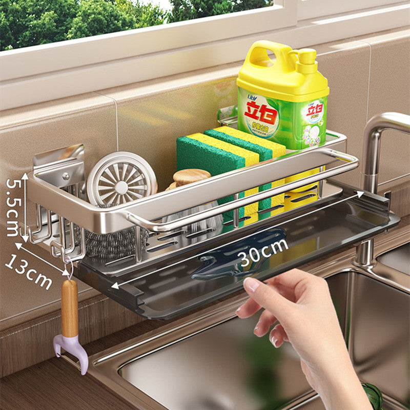 Estante Organizador de Cocina Sin Tornillos – Aluminio para Especias y Utensilios
