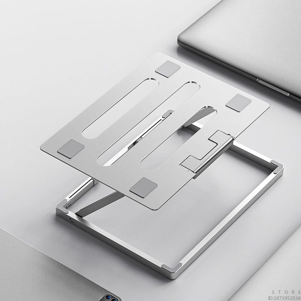Soporte Plegable para Laptop de Aluminio – Ajustable hasta 17.3 Pulgadas con Ventilación