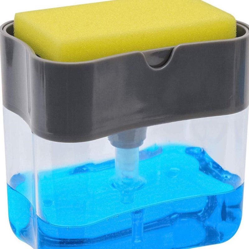 Dispensador de Jabón para Cocina con Soporte para Esponja – Una Sola Mano