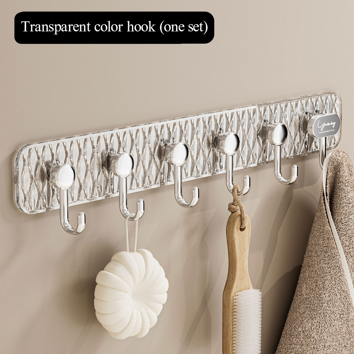 Organizador de Ganchos de Pared – 8 Ganchos Plateados para Llaves, Bolsos y Accesorios