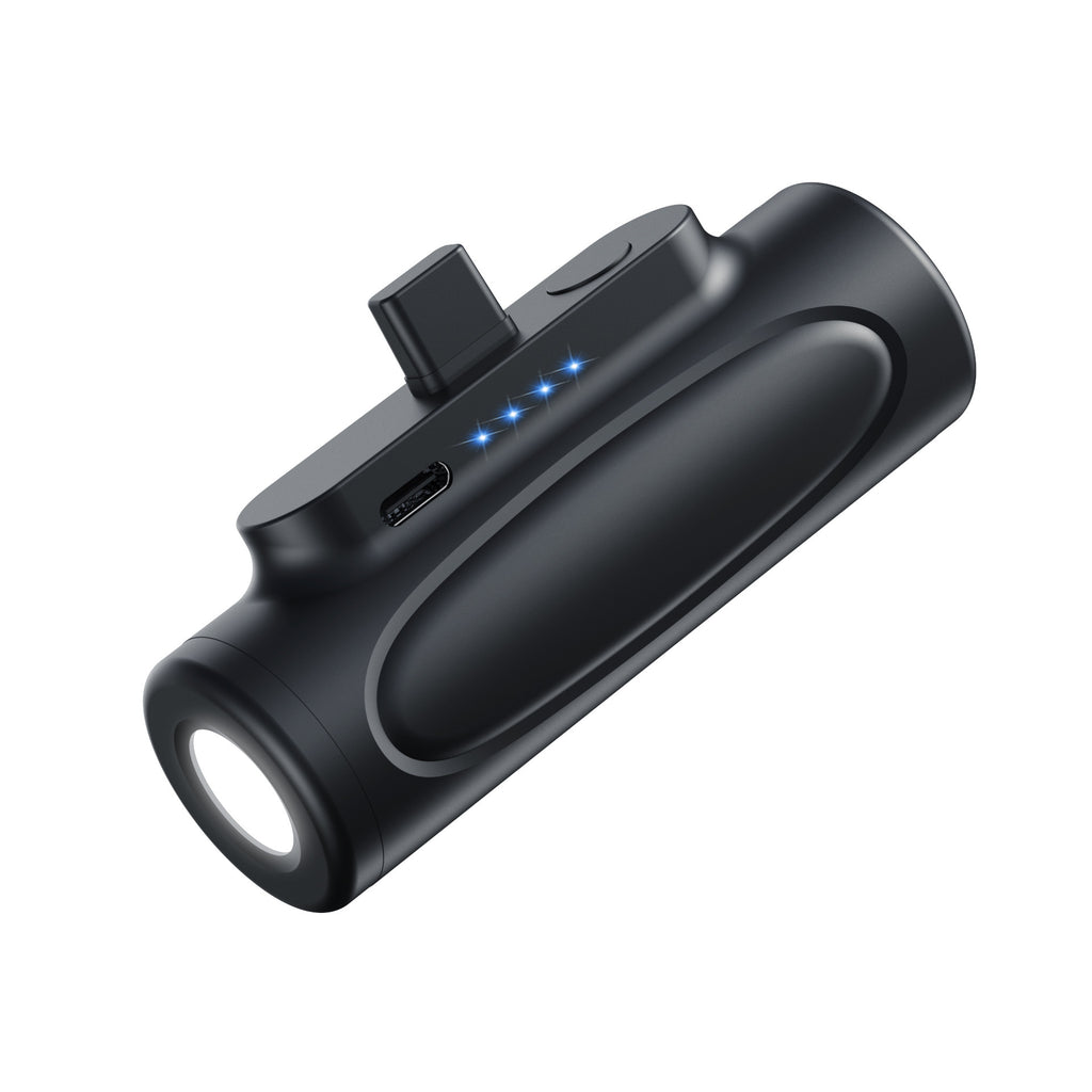 Power Bank 5000mAh con Linterna LED – Mini Cápsula Portátil Carga Rápida