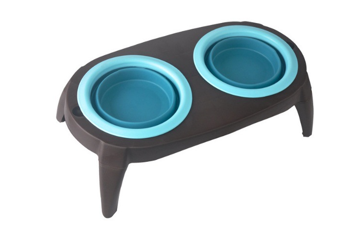 Comedero Doble Plegable para Mascotas – Silicona Flexible Ideal para Viajes
