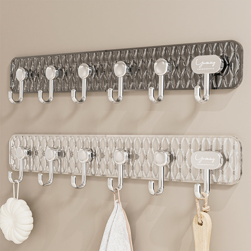 Organizador de Ganchos de Pared – 8 Ganchos Plateados para Llaves, Bolsos y Accesorios